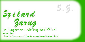 szilard zarug business card